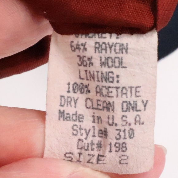 Vintage Military Style Blazer Womens Preppy Navy Wool Blend Gold Button Size 2 - Picture 3 of 10